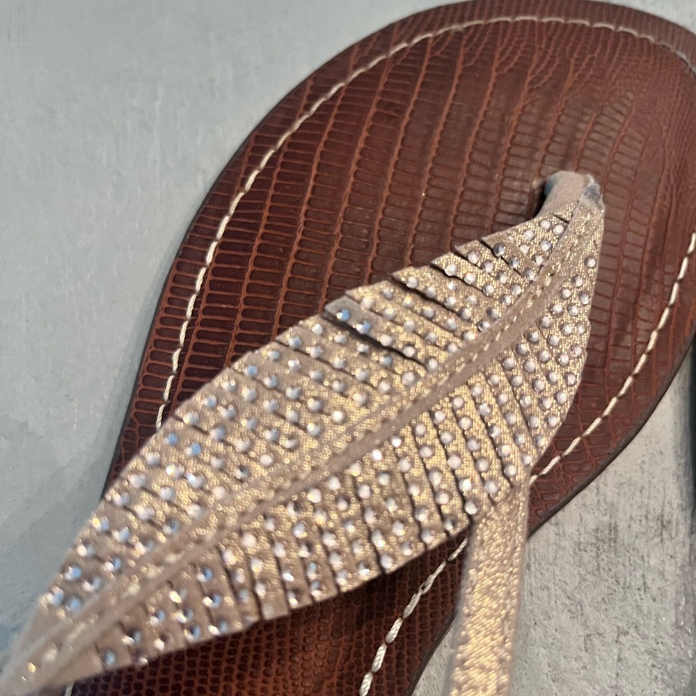Carlos Santana Brown and Gold Sandals - Picture 2 of 6